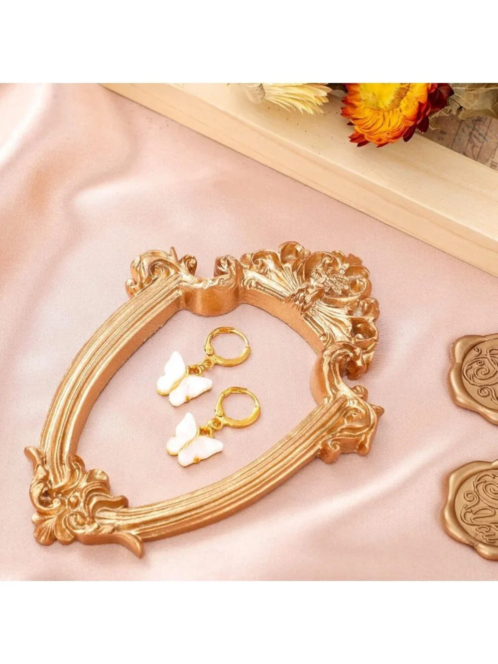 10 Vintage Gold Mini Frames Set - Baroque Ornate Wall Decor, DIY Jewelry Display